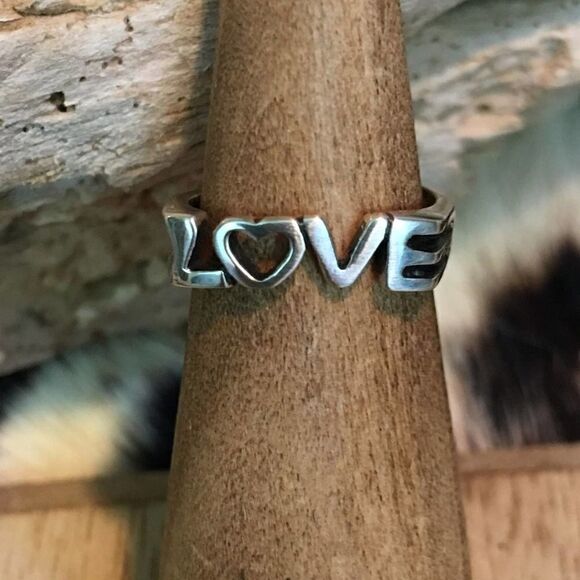 Sterling Silver Love Toe Ring Midi Ring - Picture 2 of 5